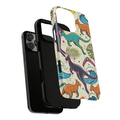 Tough Cases — Colorful Surfing Kangaroo Phone Case