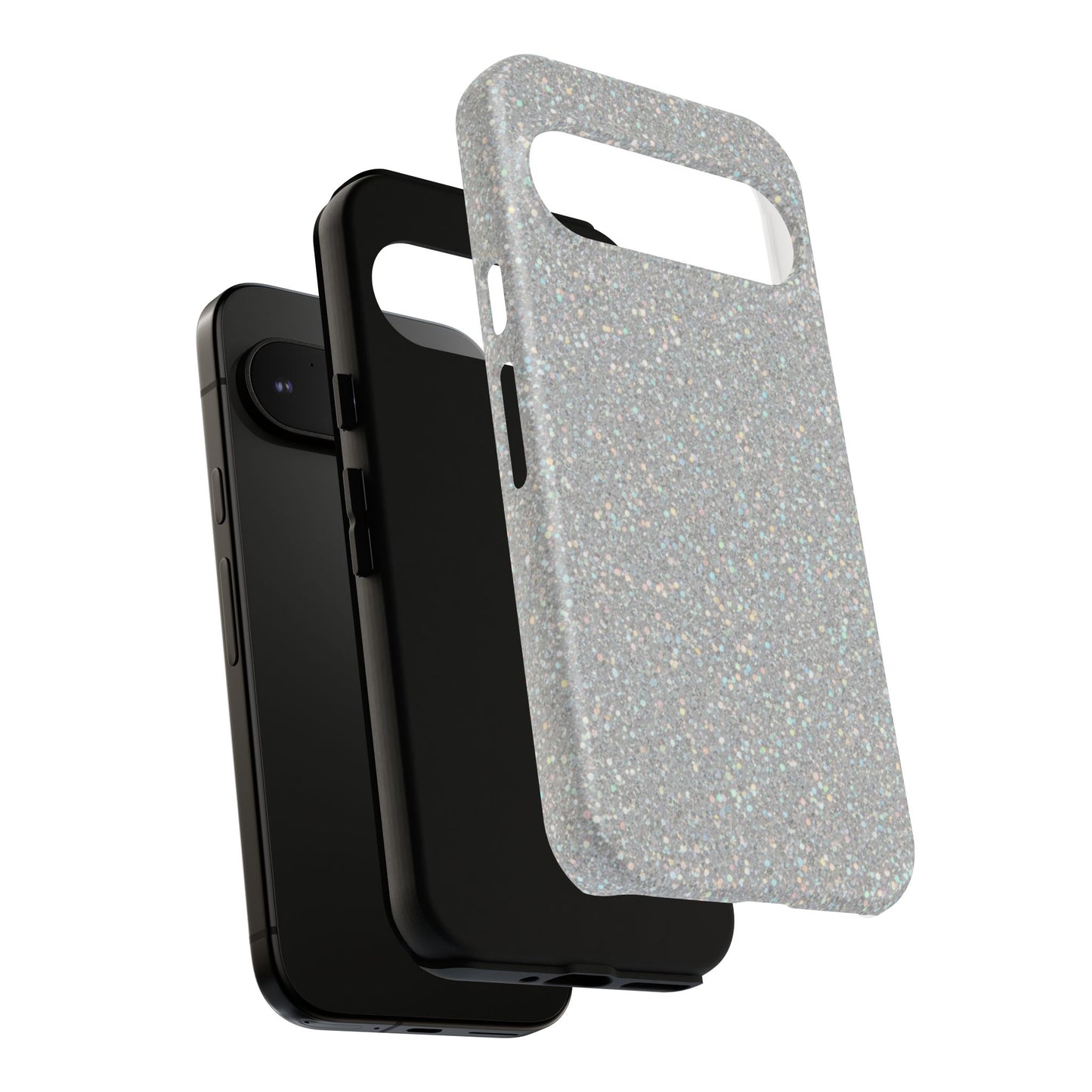 Glitter Silver Tough Phone Case — Sparkling Protective Phone Case