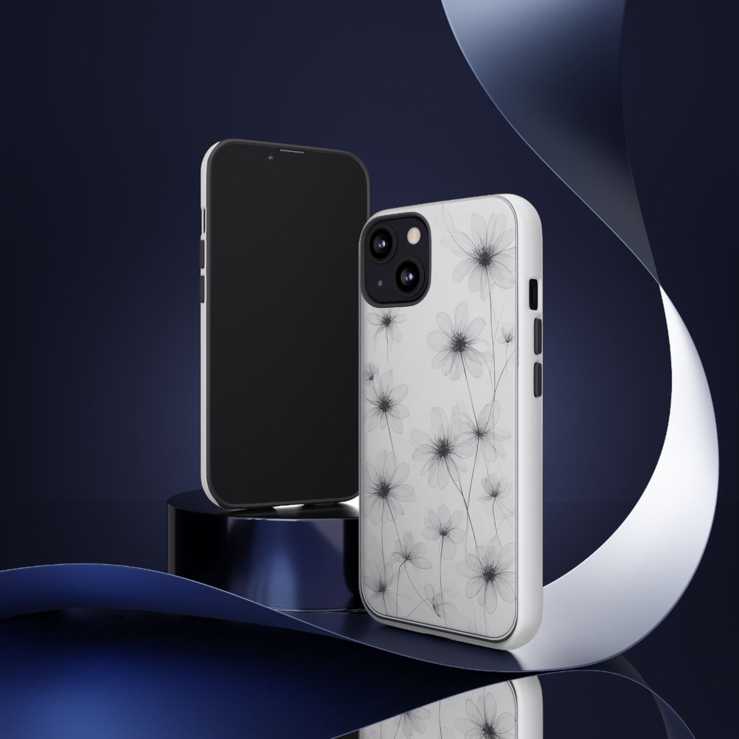 Tough Case — Black & White Floral Tough Phone Case