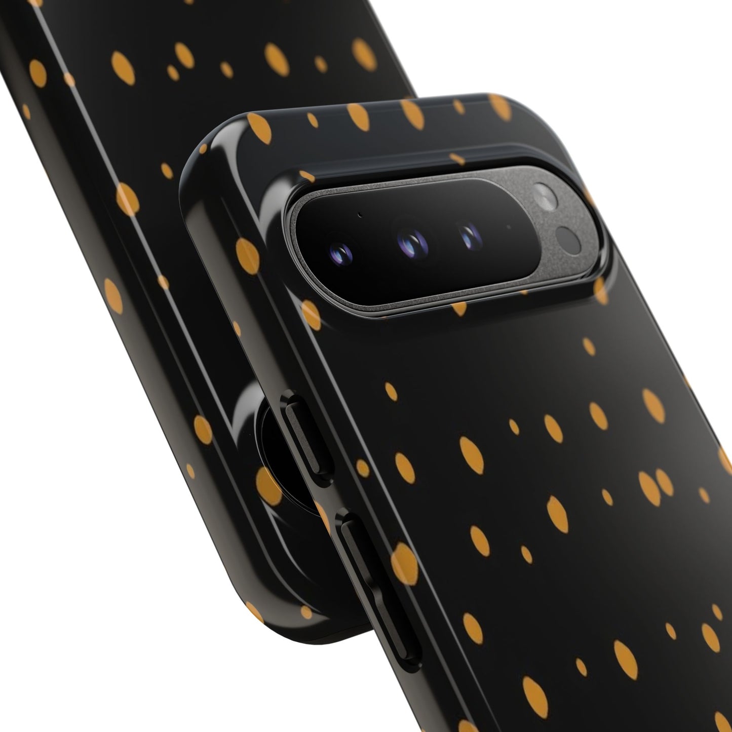 Black & Gold Dot Tough Phone Case — Protective Sparkle Pattern