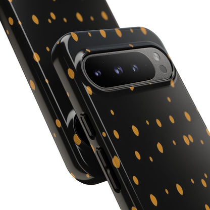 Black & Gold Dot Tough Phone Case — Protective Sparkle Pattern