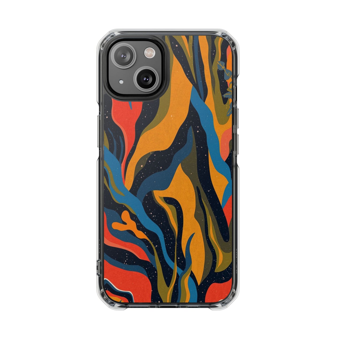 Clear Magnetic Phone Case — Retro Swirl Abstract Design