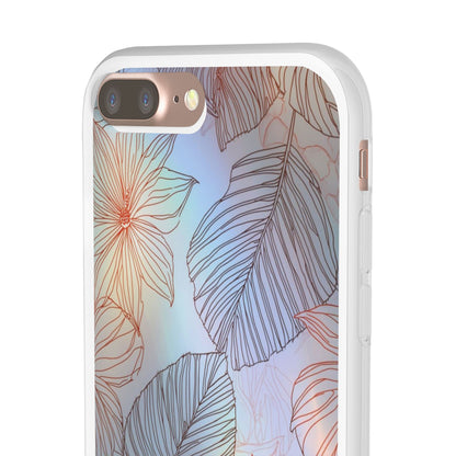 Floral Holographic Phone Case — Iridescent Leaves & Flowers Flexi Case