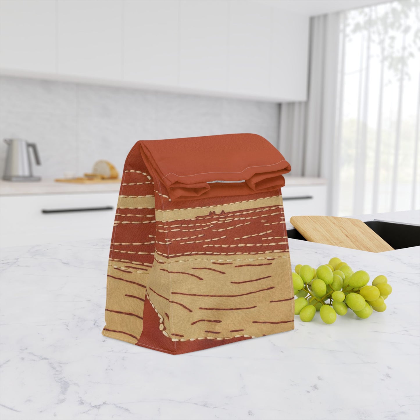 Sunset Ocean Polyester Lunch Bag, Eco-Friendly, Beach Day Essentials, Picnic, Back to School, Vibrant Summer Vibe