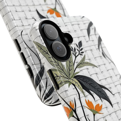 Floral Woven Tough Phone Case — Protective Botanical iPhone Cover