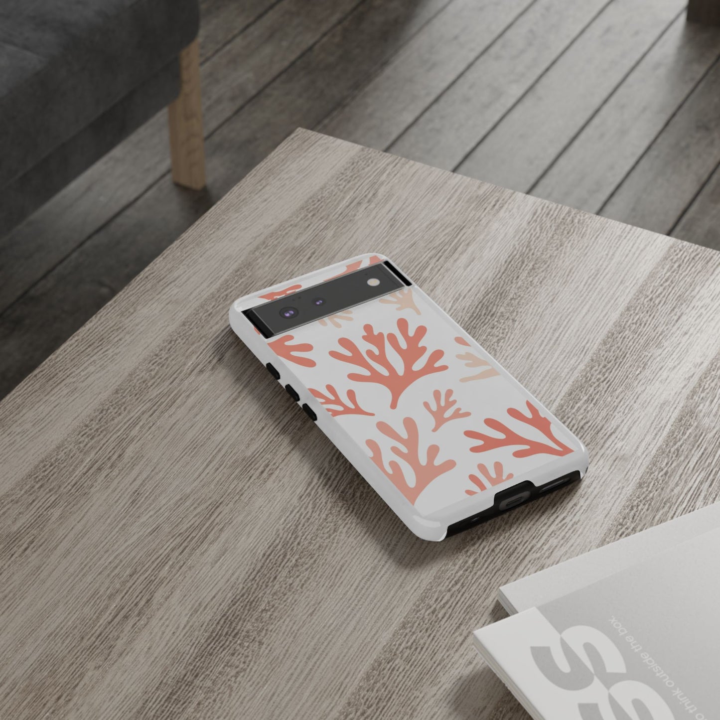 Coral Reef Pattern Tough Phone Case — Pink Beachy Protective Cover