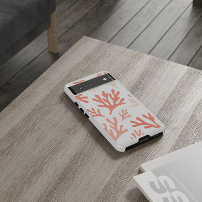 Coral Reef Pattern Tough Phone Case — Pink Beachy Protective Cover
