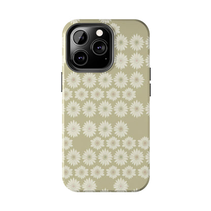 Daisy Pattern Tough Phone Case — Protective Floral iPhone Cover
