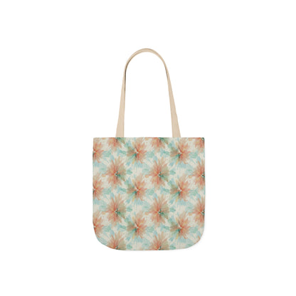 Tie-Dye Floral Canvas Tote Bag — Boho Pastel Market Tote