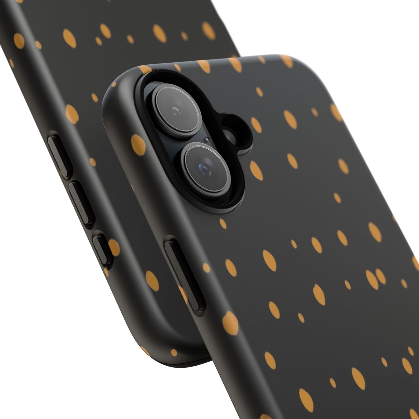 Black & Gold Dot Tough Phone Case — Protective Sparkle Pattern