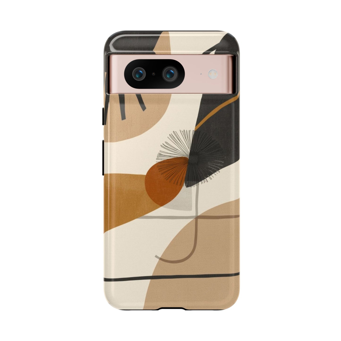 Abstract Earth Tone Phone Case — Mid-Century Minimalist Tough Case