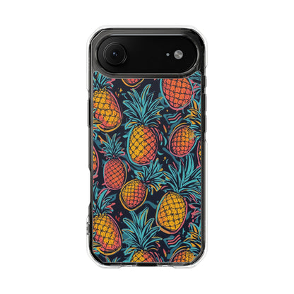 Pineapple Clear Magnetic Impact Phone Case — Tropical Pattern, Protective Clear Cover