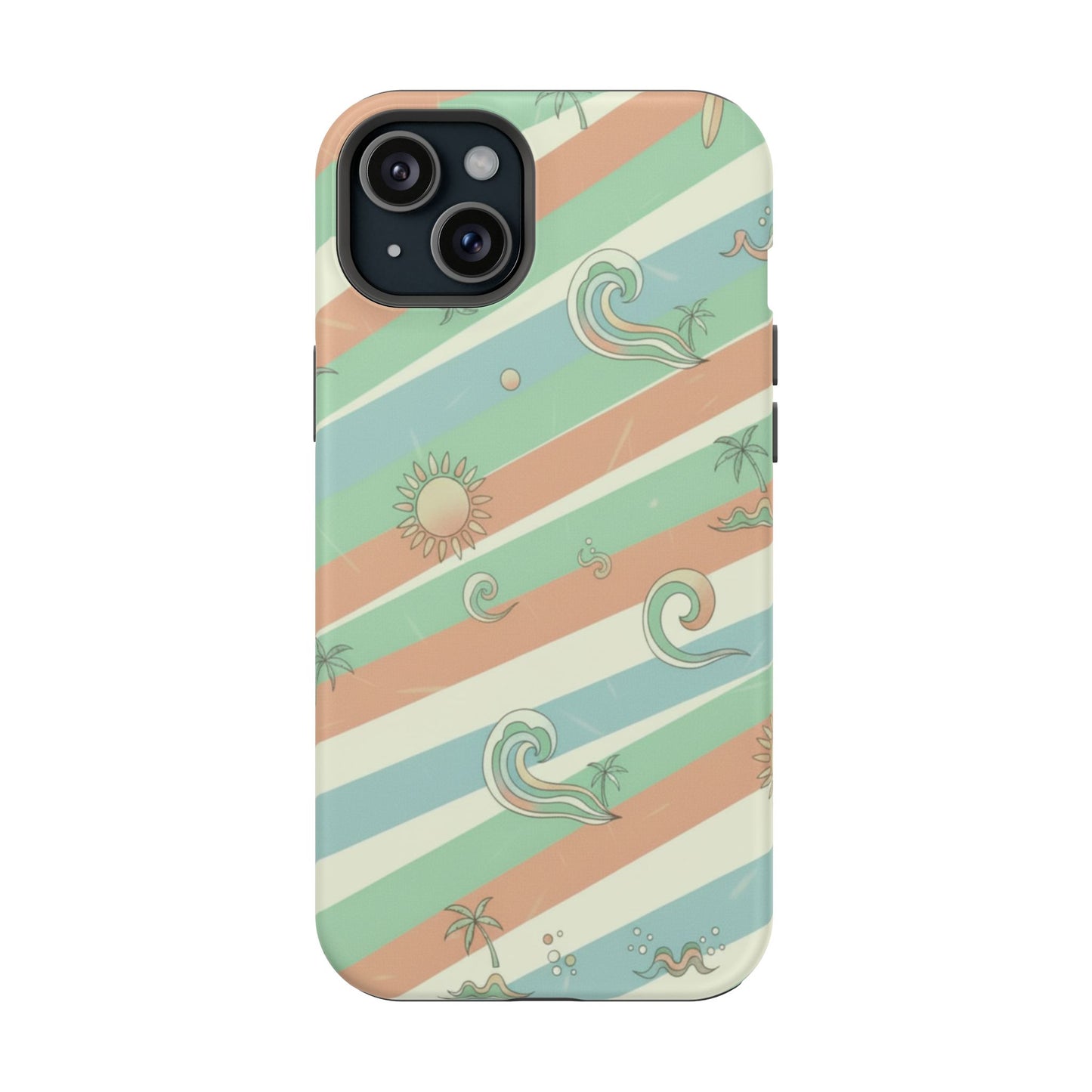 Magnetic Impact-Resistant Phone Case — Retro Surf Stripes