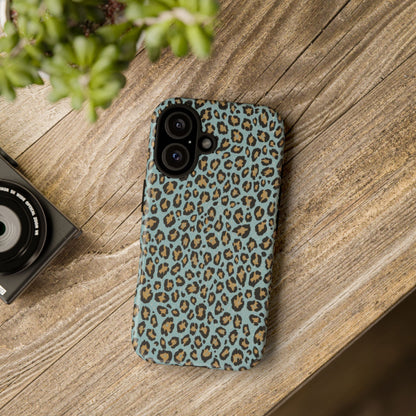 Leopard Print Tough Phone Case - Blue Cheetah Protective Cover