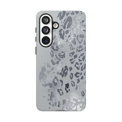 Gray Leopard Print Tough Phone Case