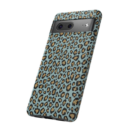 Leopard Print Tough Phone Case - Blue Cheetah Protective Cover