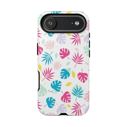 Tropical Leaf Phone Case — Colorful Pastel Monstera & Palm iPhone Case