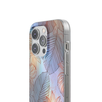 Floral Holographic Phone Case — Iridescent Leaves & Flowers Flexi Case