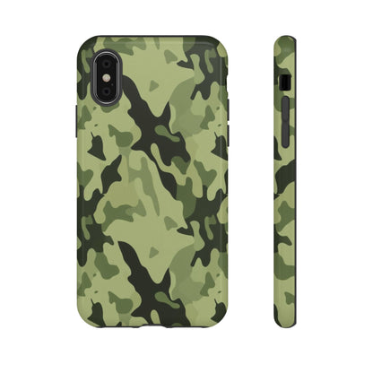 Camo Tough Phone Case — Military Green Protective iPhone Cover