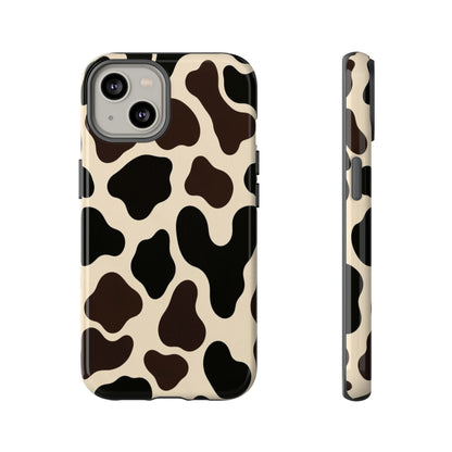 Cow Print Phone Case — Black & Cream Protective  Case