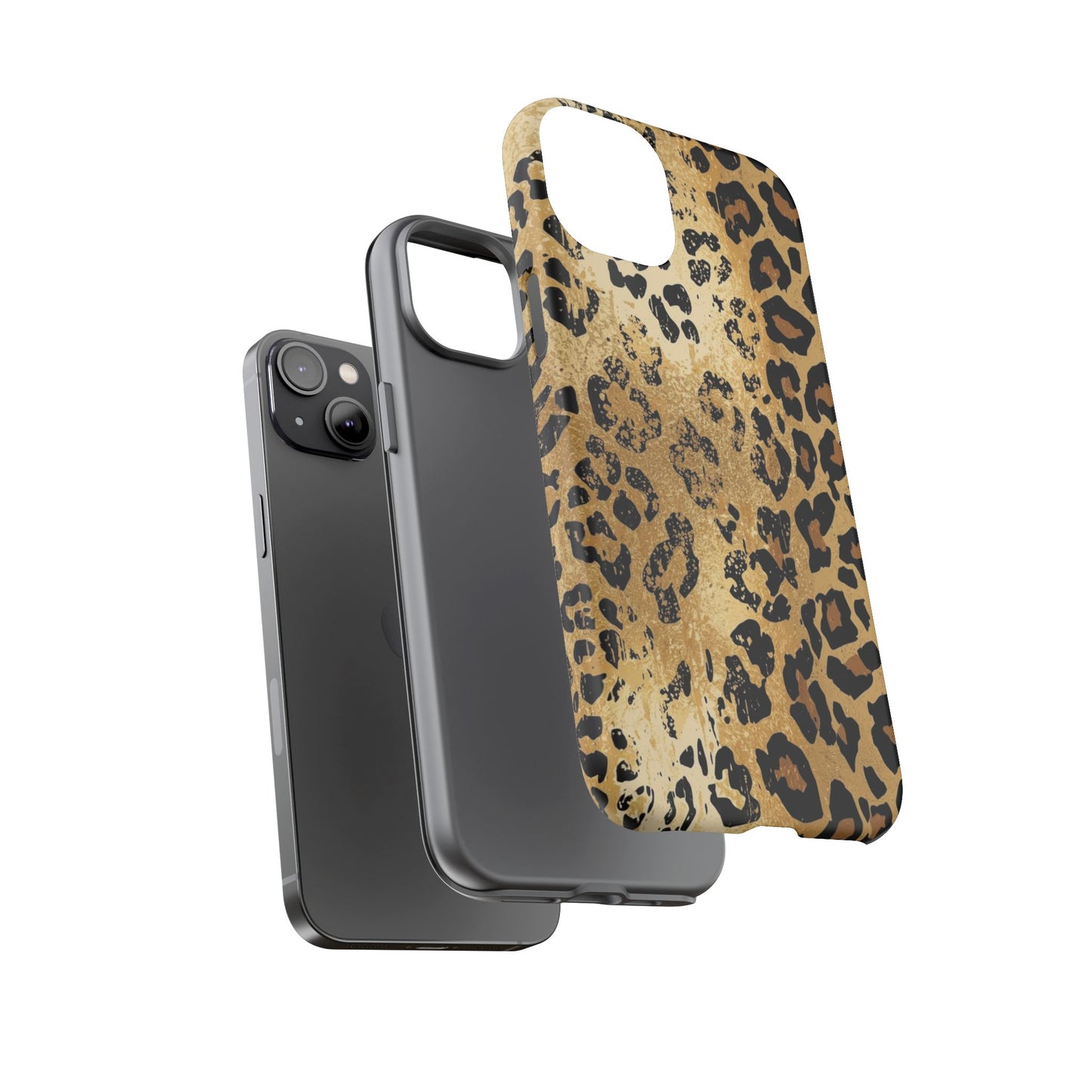 Leopard Print Tough Phone Case — Durable Protective iPhone Cover
