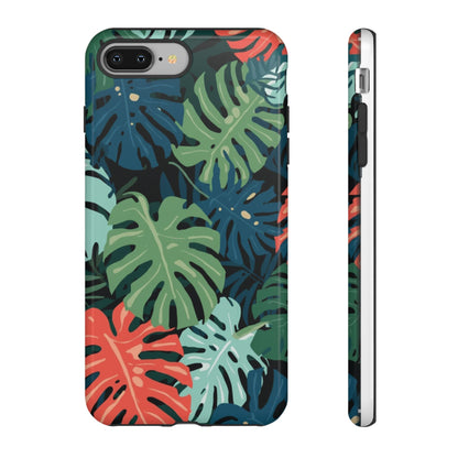 Tropical Monstera Phone Case — Colorful Leaf Protective Tough Case