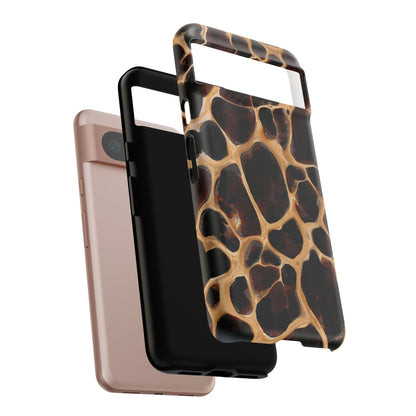 Phone Case — Brown Leather Dot Texture Rugged Protective Cover