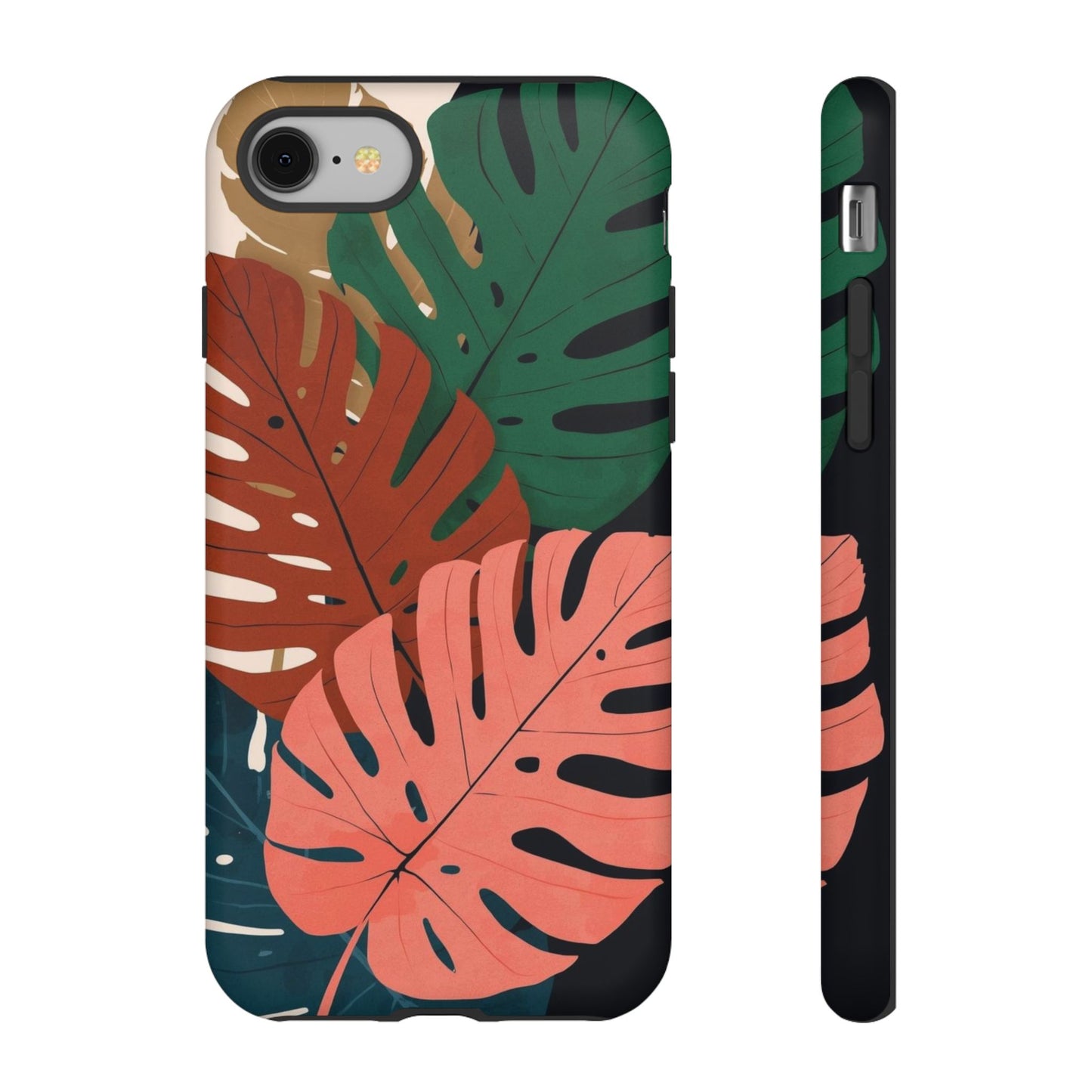 Tropical Monstera Phone Case — Colorful Leaf Protective Tough Case
