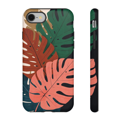 Tropical Monstera Phone Case — Colorful Leaf Protective Tough Case