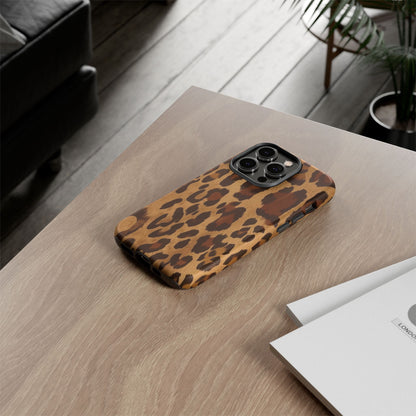 Leopard Print Tough Phone Case — Durable Animal Print Protective Cover