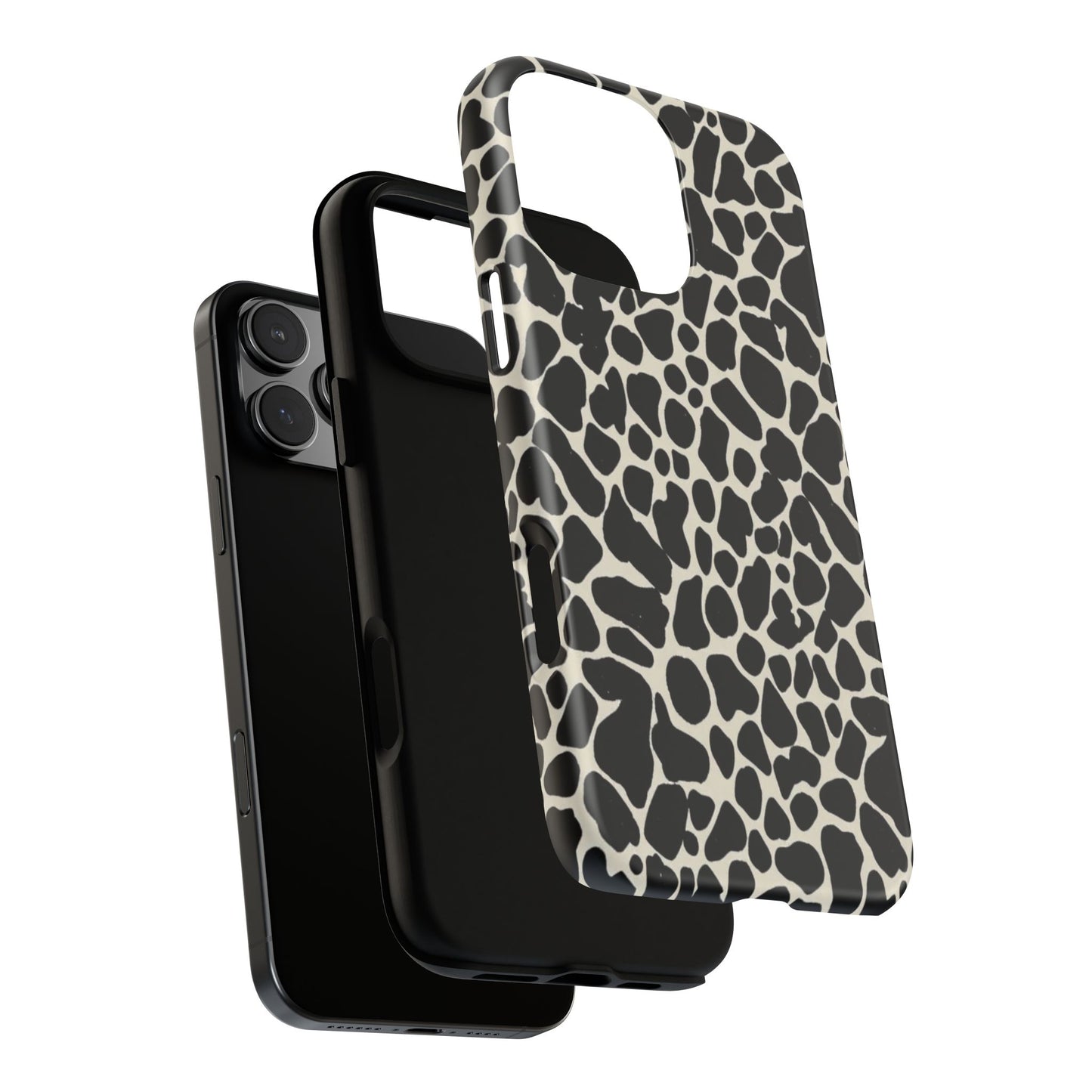 Black and White Cowhide Phone Case — Protective Tough Case