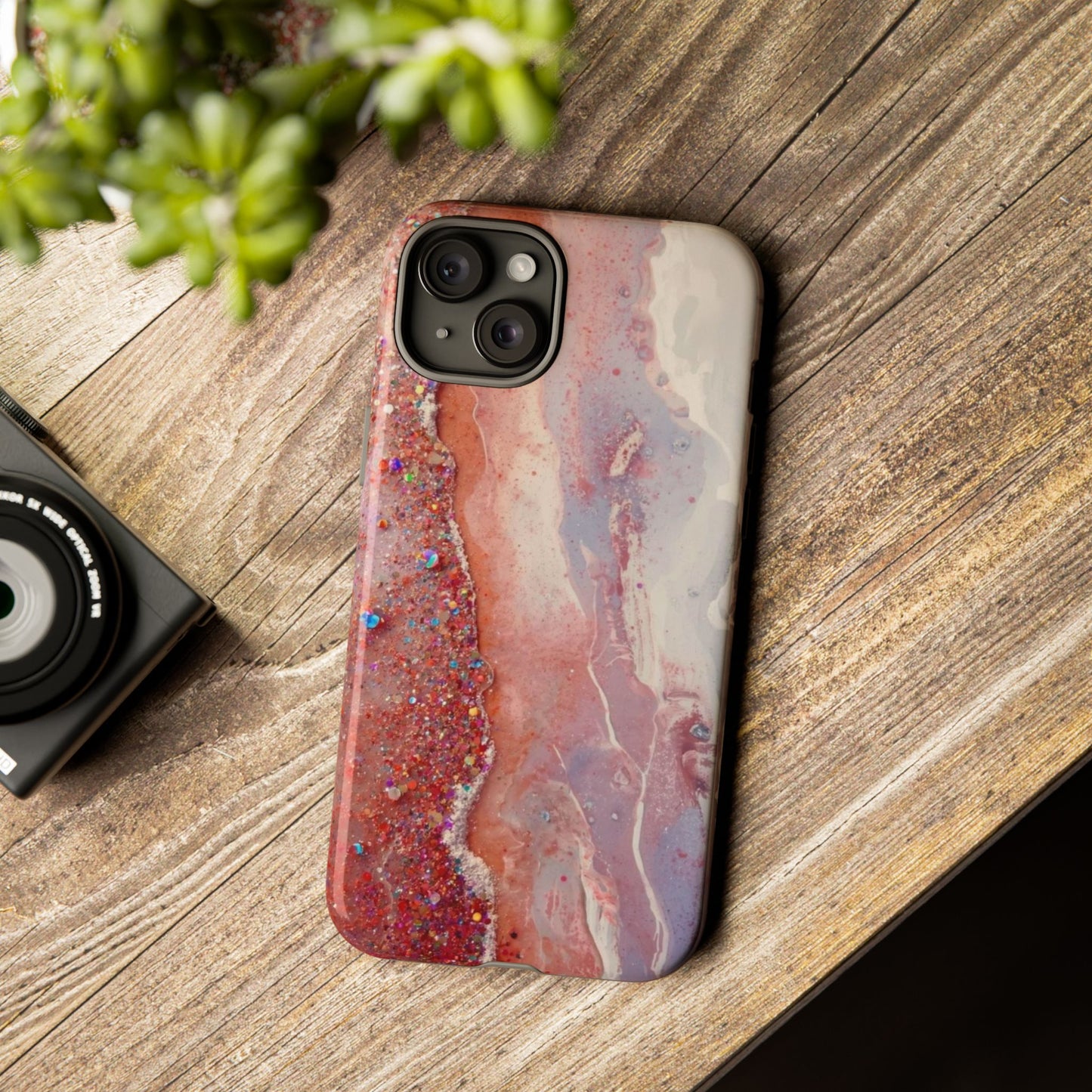 Marbled Rose Gold Galaxy Phone Case — Protective Tough Case