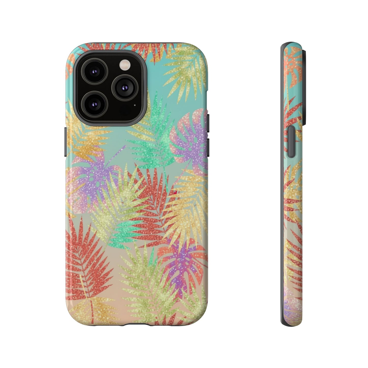 Tropical Palm Leaf Tough Phone Case – Colorful Pastel Botanical Protection