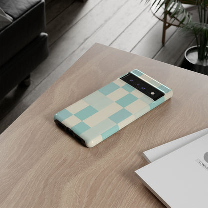 Pastel Checkerboard Tough Case – Mint & Cream Protective Phone Cover