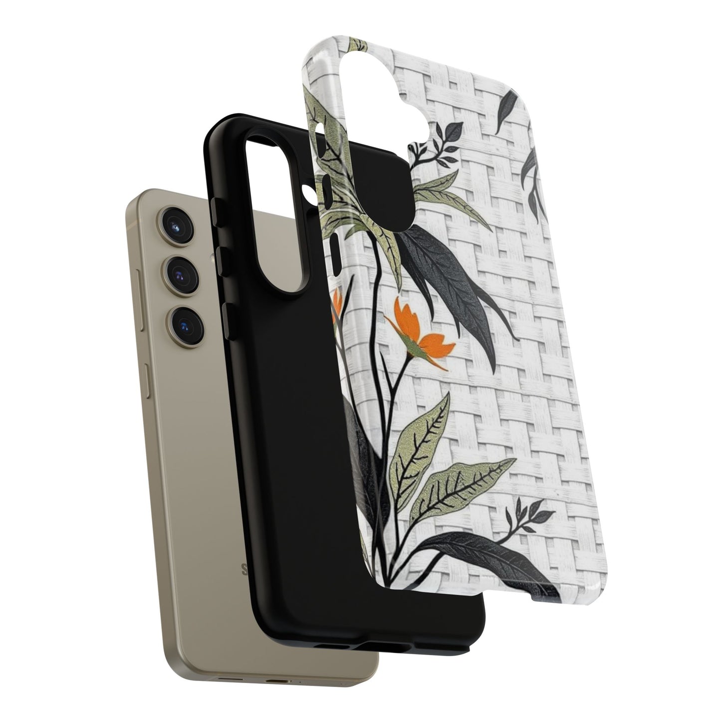 Floral Woven Tough Phone Case — Protective Botanical iPhone Cover
