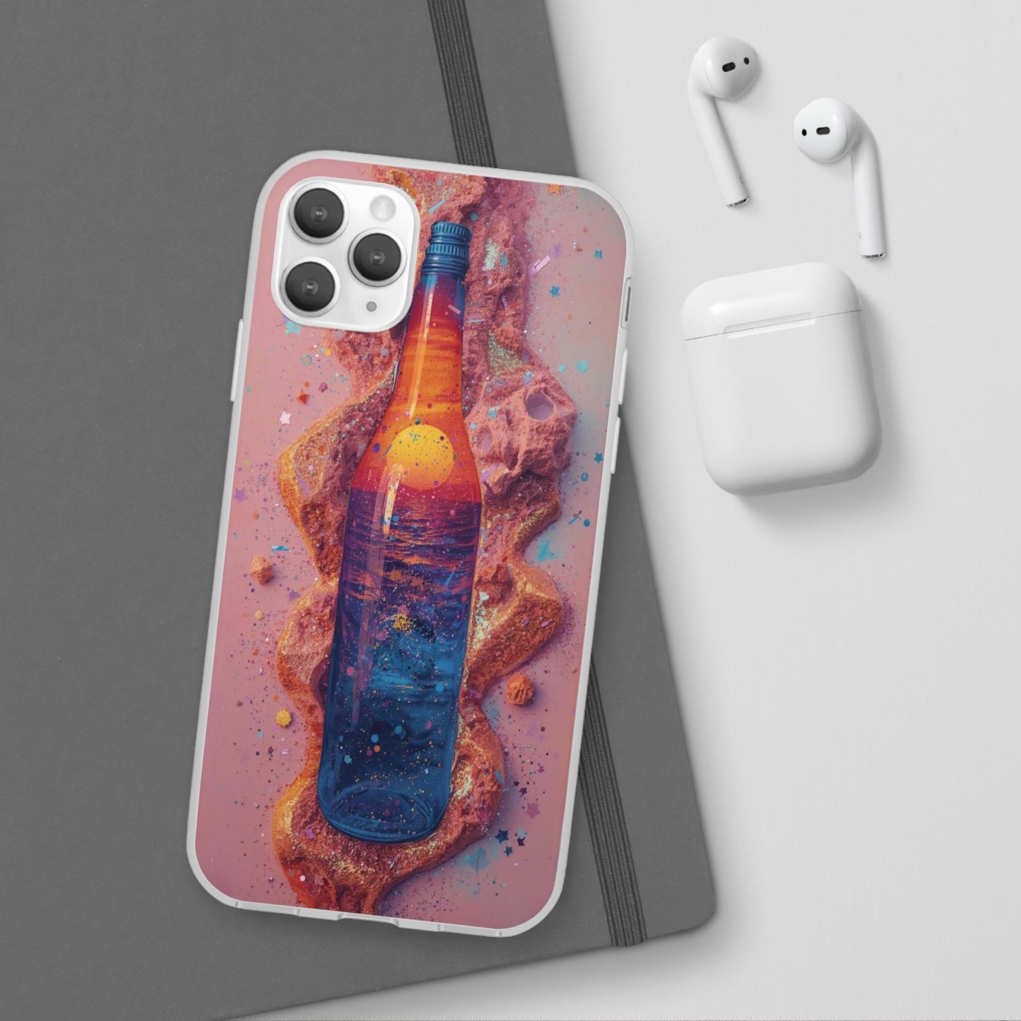 Phone Case — Surreal Sunset Bottle Art Flexible Protective Cover