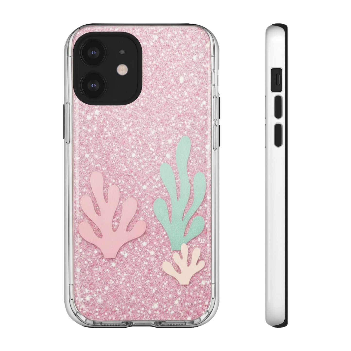 Pink Glitter Seaweed Tough Case - Sparkle Protective Phone Cover