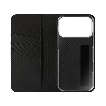 Checkered Flip Phone Case – Black & Cream Retro Grid Wallet Case