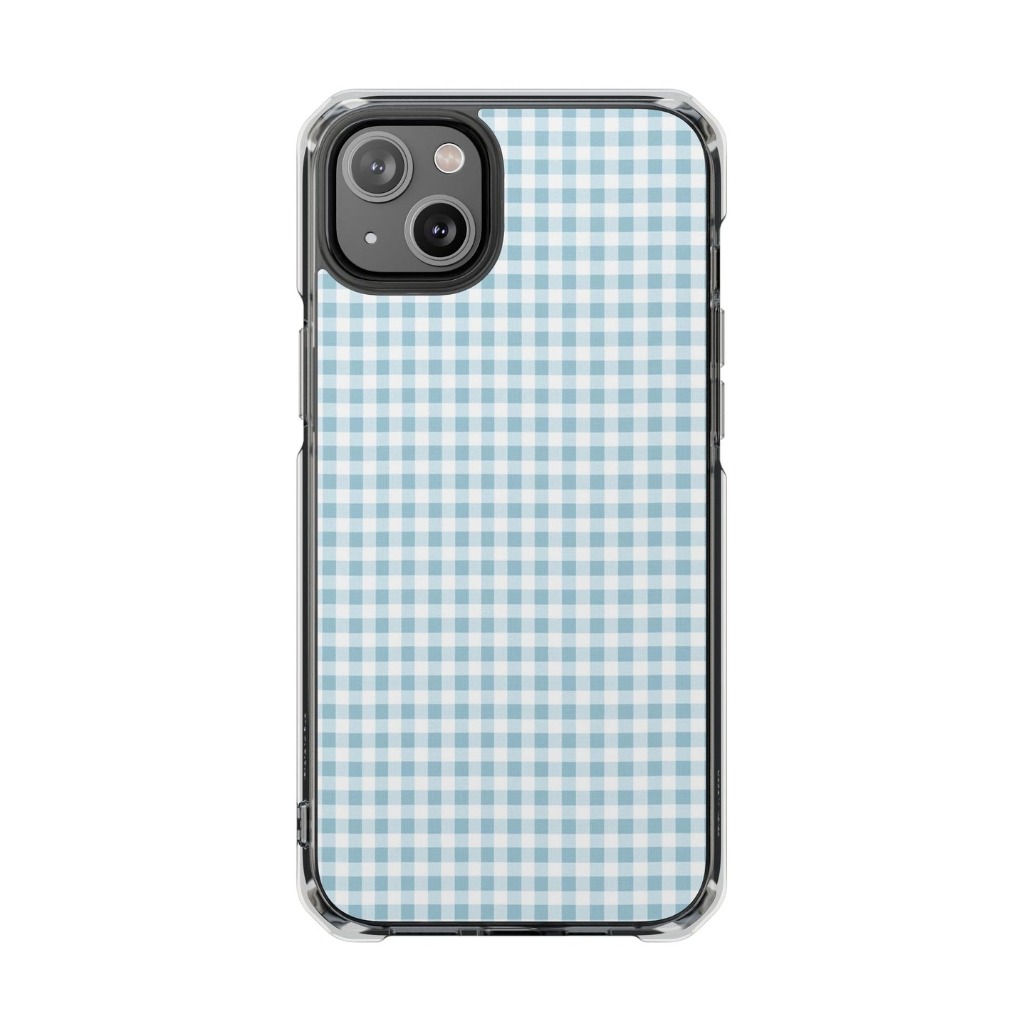 Blue Gingham Clear Magnetic Phone Case