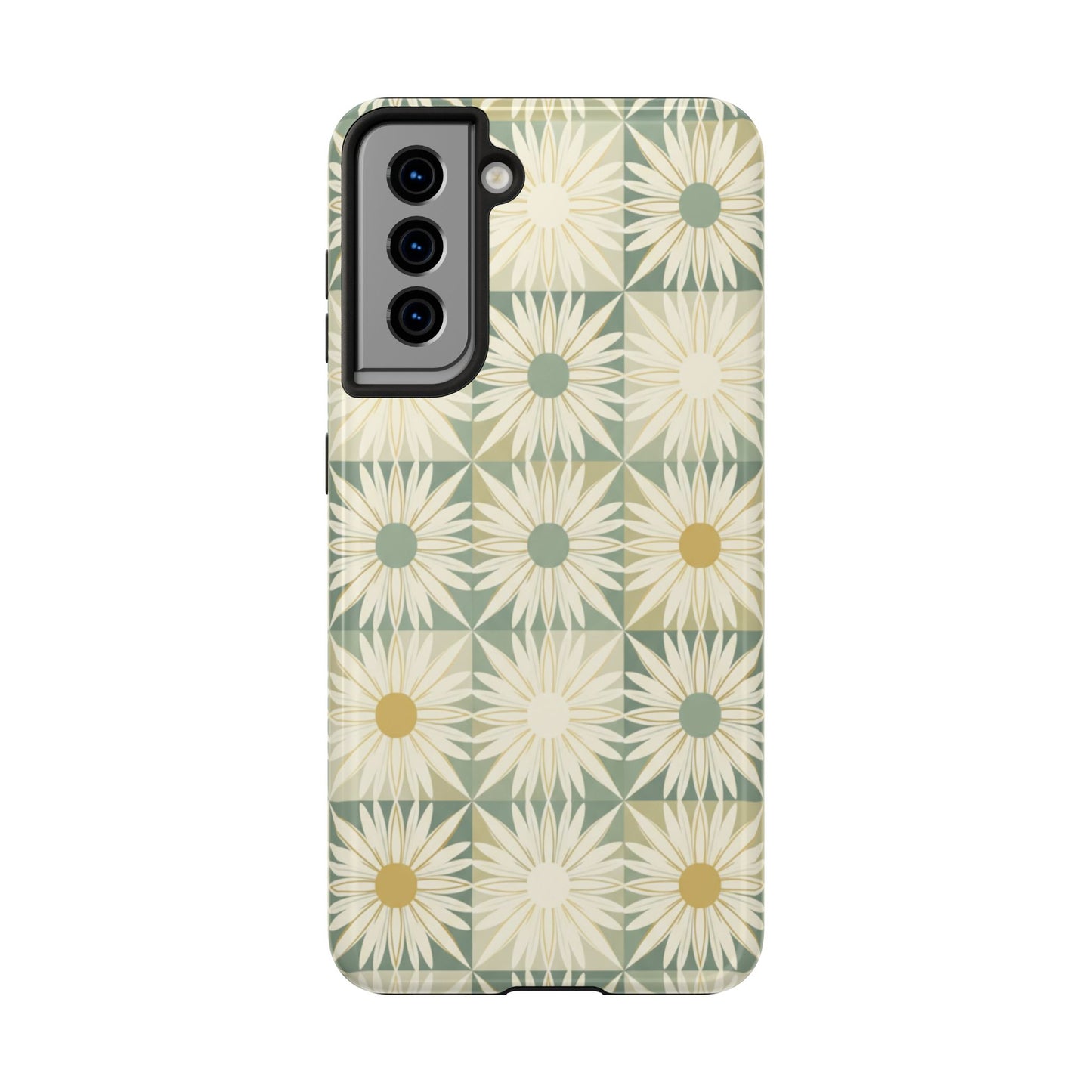 Retro Daisy Tough Phone Case — Vintage Floral Protective Cover for iPhone