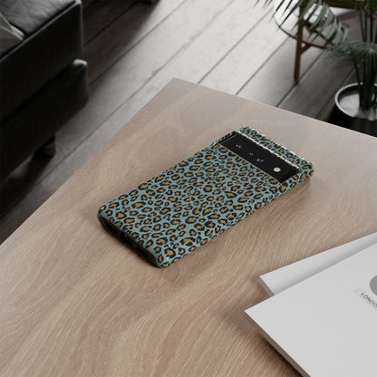 Leopard Print Tough Phone Case - Blue Cheetah Protective Cover