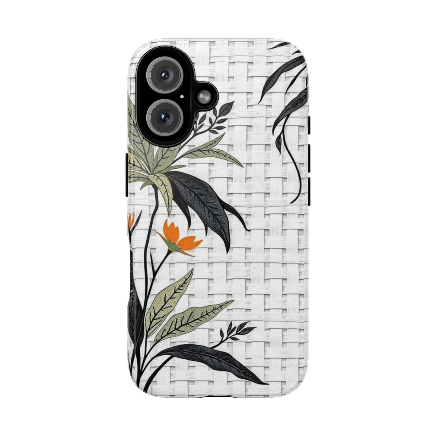 Floral Woven Tough Phone Case — Protective Botanical iPhone Cover