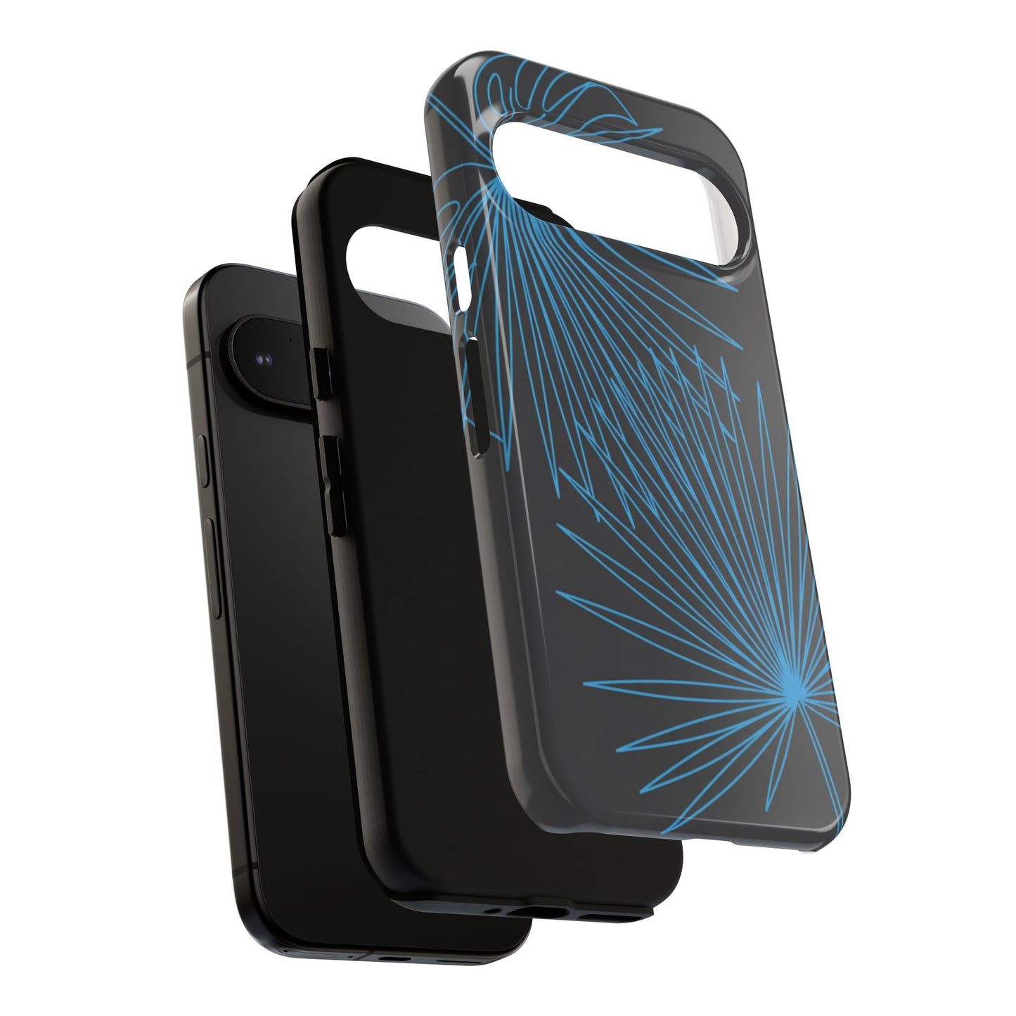 Blue Dandelion Burst Tough Phone Case — Protective Floral iPhone Cover