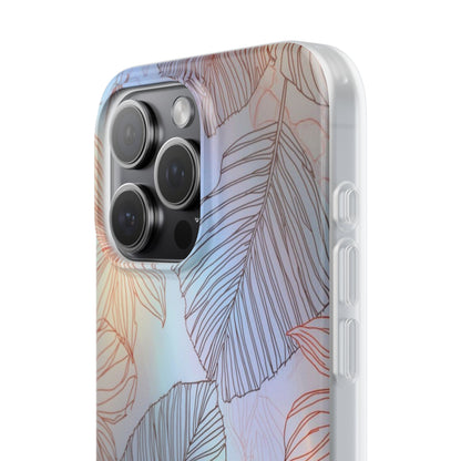 Floral Holographic Phone Case — Iridescent Leaves & Flowers Flexi Case