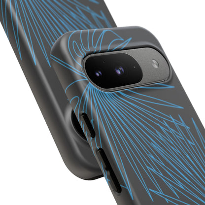 Blue Dandelion Burst Tough Phone Case — Protective Floral iPhone Cover
