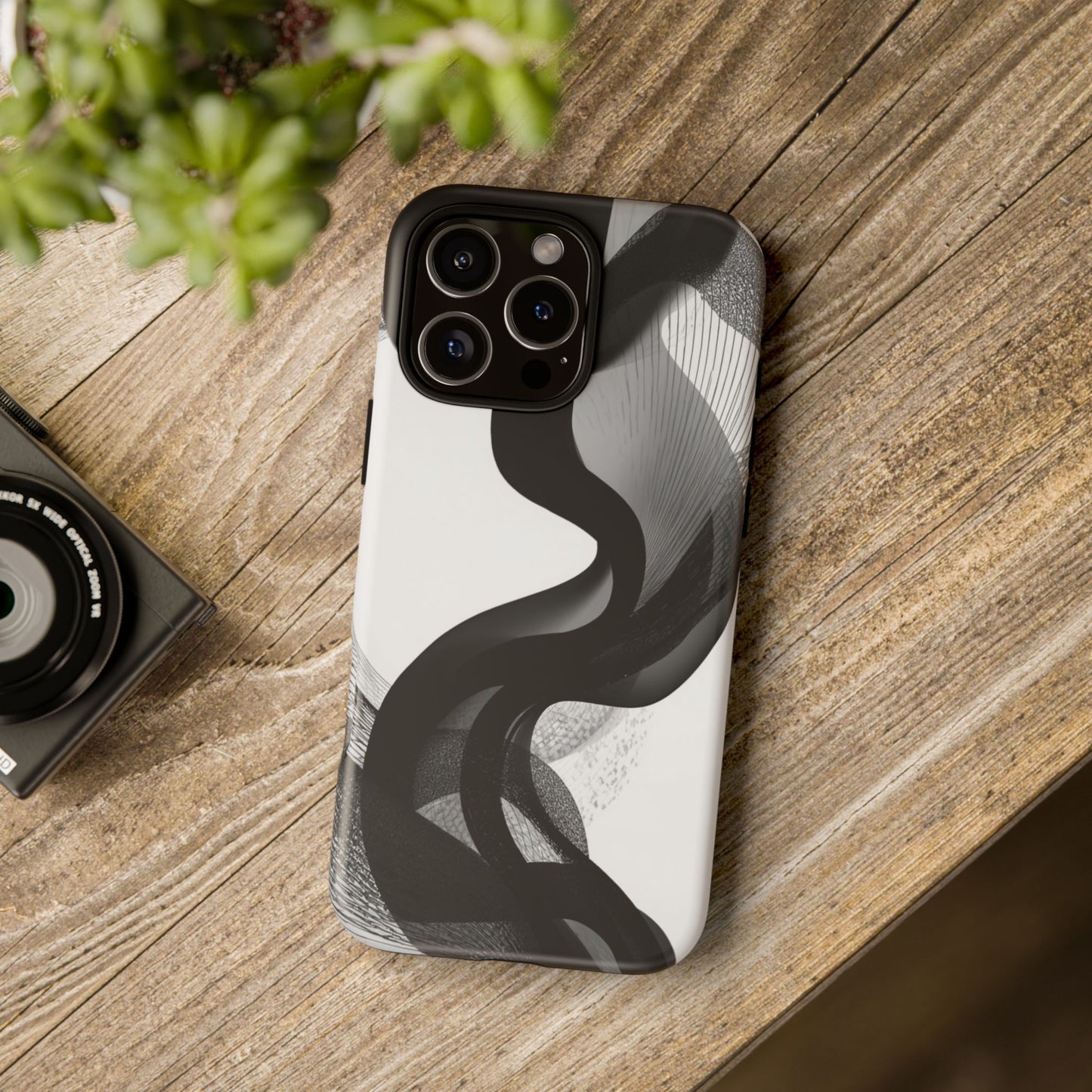 Phone Case — Monochrome Abstract Protective Cover