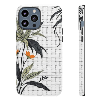 Floral Woven Tough Phone Case — Protective Botanical iPhone Cover