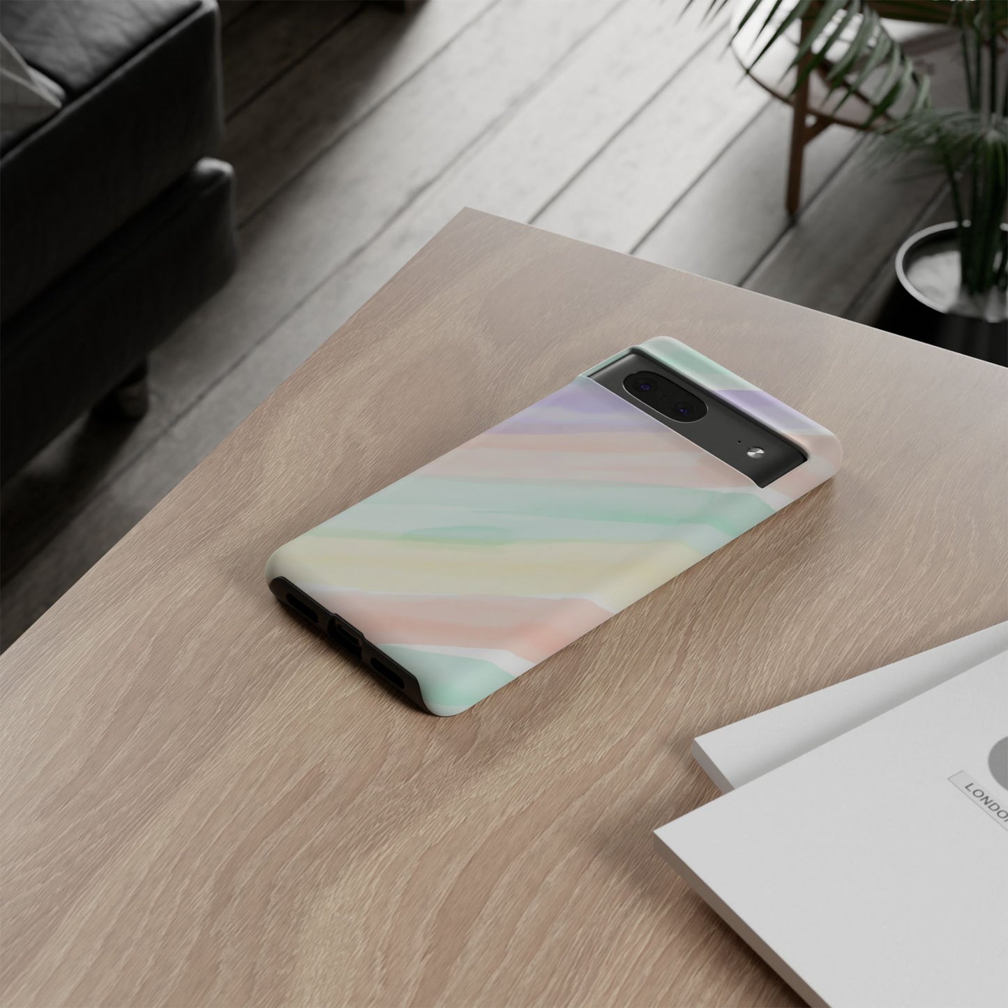 Pastel Watercolor Stripe Tough Phone Case