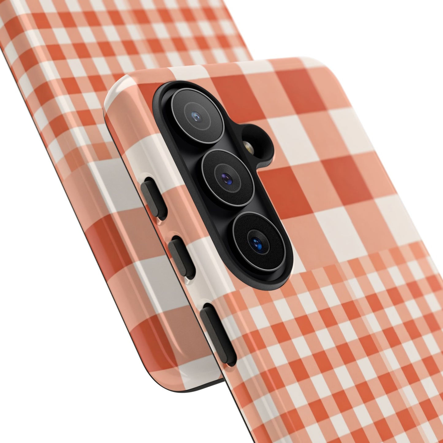 Buffalo Check Tough Phone Case — Orange Gingham Protective Cover