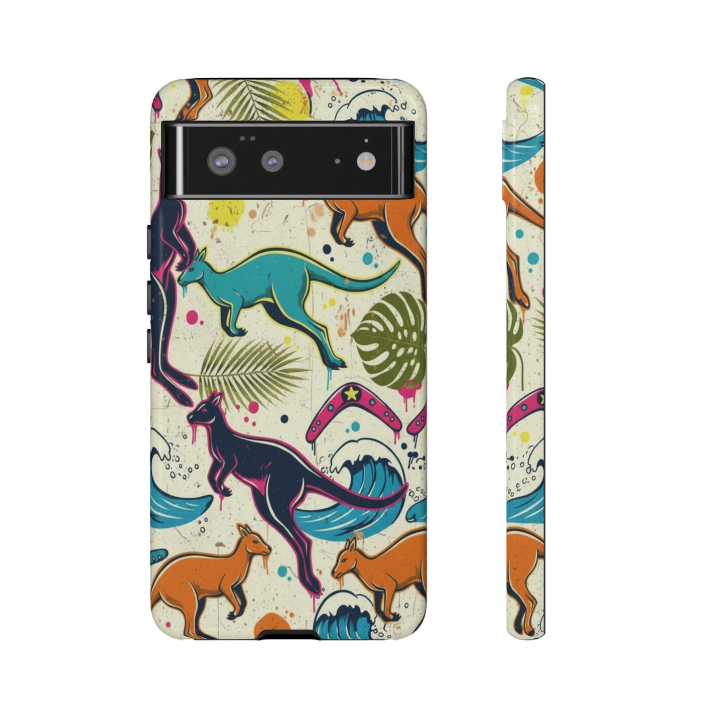 Tough Cases — Colorful Surfing Kangaroo Phone Case